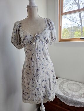 Y2K Forever 21 Floral Satin Mini Dress Coquette